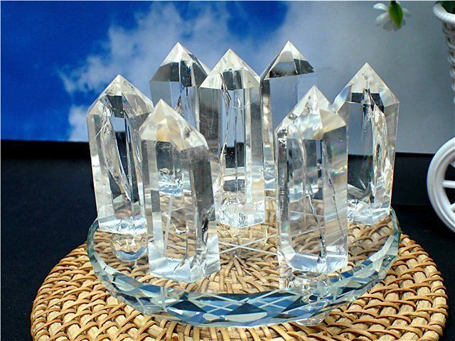 天然レインボー水晶六角柱七星陣B87B7 285B11C