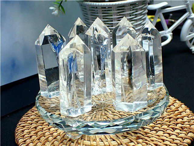 天然レインボー水晶六角柱七星陣B87B7 285B11C