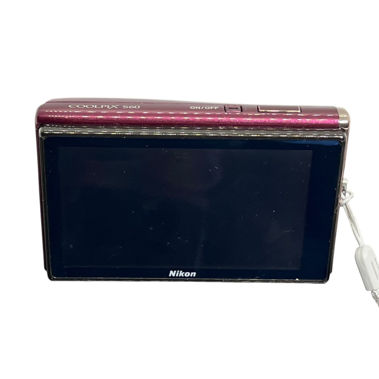 管2601-126】動作未確認☆NIKON ニコン Coolpix S60 ワインレッド 10MP