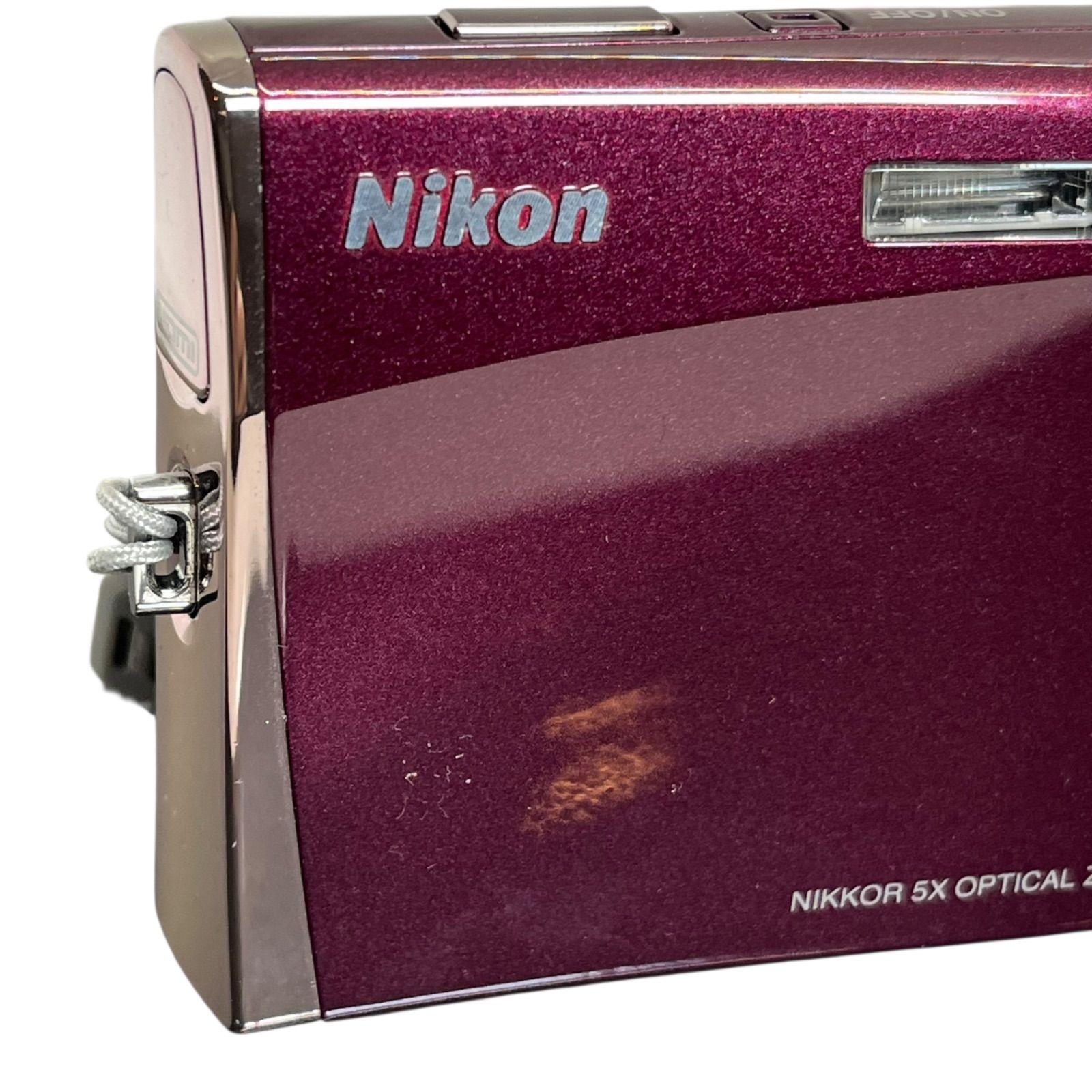 管2601-126】動作未確認☆NIKON ニコン Coolpix S60 ワインレッド 10MP