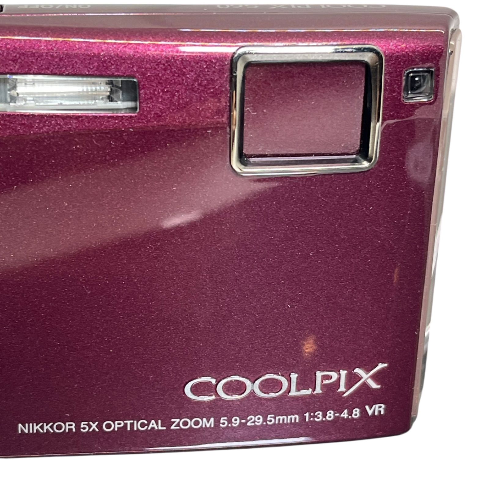 管2601-126】動作未確認☆NIKON ニコン Coolpix S60 ワインレッド 10MP