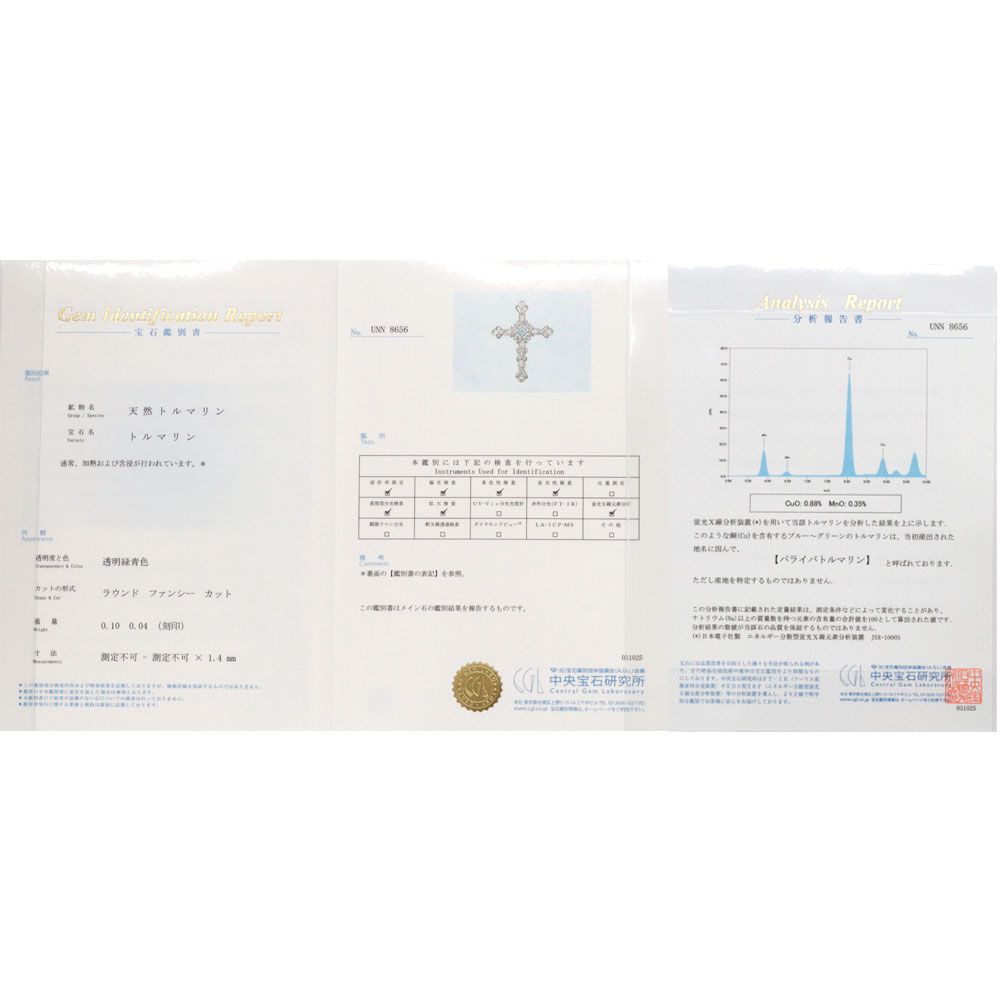 希少 K18WG パライバトルマリン ダイヤモンド ペンダントトップ 0.04ct