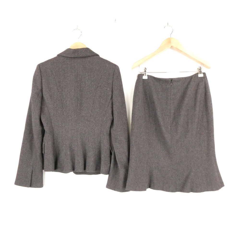 美品 INED イネド スーツ セットアップ 2点 9 M相当 ウール他 シルク混