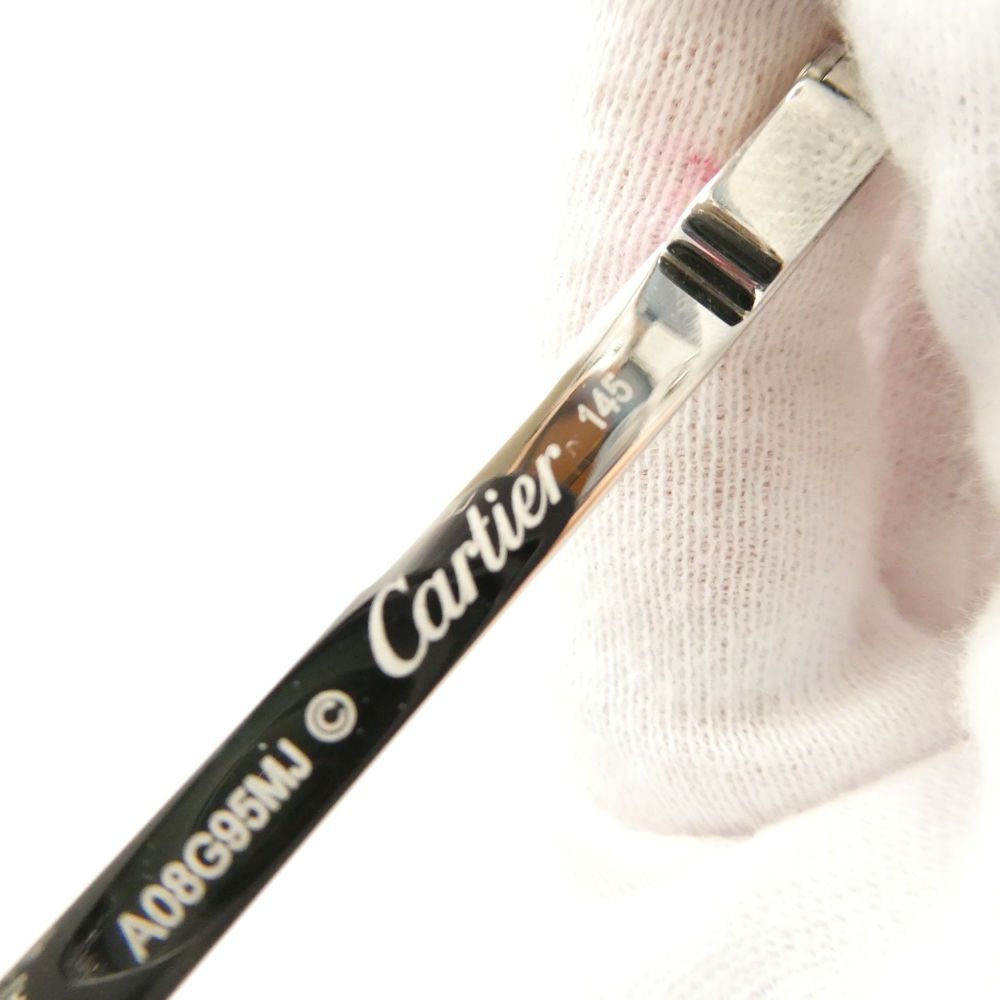 美品 Cartier カルティエ A08G95MJ パイロット サングラス 61□15 145