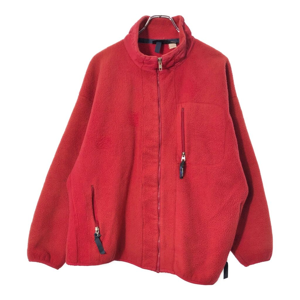 90年代 ポルトガル製 patagonia パタゴニア フリースジャケット アウトドア レッド(メンズ XL)中古 古着 X1710 90年代 ポルトガル製 patagonia パタゴニア フリースジャケット
