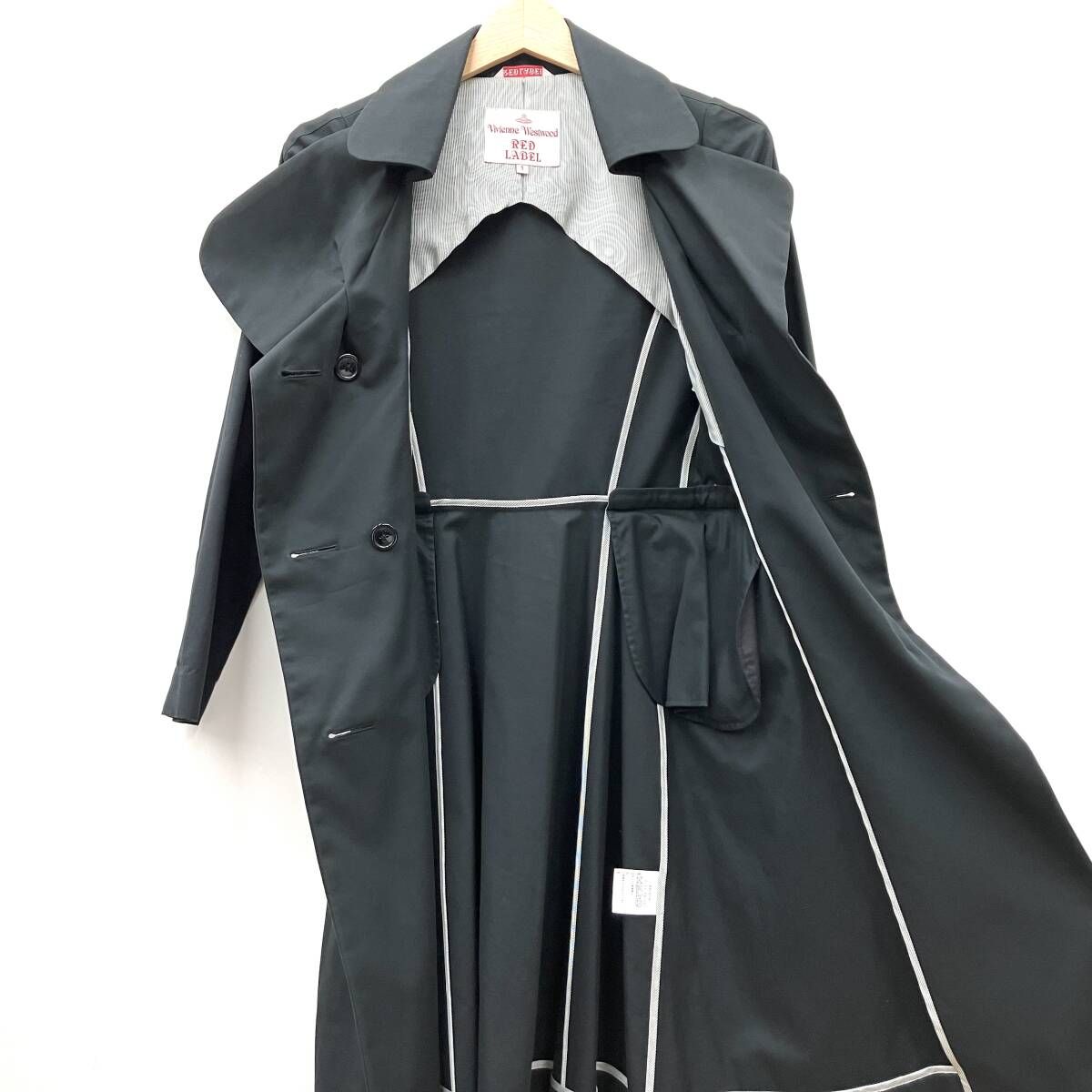 m*a様 ヴィヴィアンウエストウッド レッドレーベル ロングコート ブラック L Vivienne Westwood RED LABEL ヴィヴィアンウエストウッド レッド