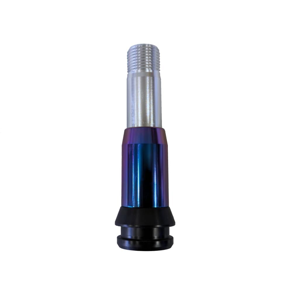 新品 【シフトノブ】汎用品 プッシュ式ギアシフトコンバーター シフトレバー (18mm チタン風ブルー)