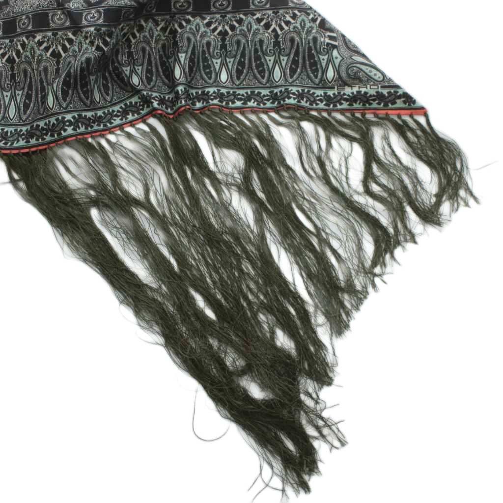 エトロ ETRO ストール スカーフ 絹 シルク ペイズリー柄 ストライプ 総