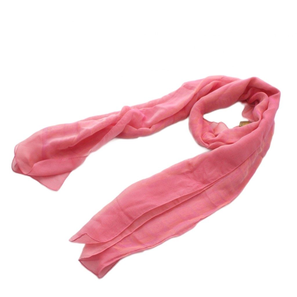 フェンディ FENDI ストール スカーフ 薄手 絹 シルク FF ロゴ 総柄