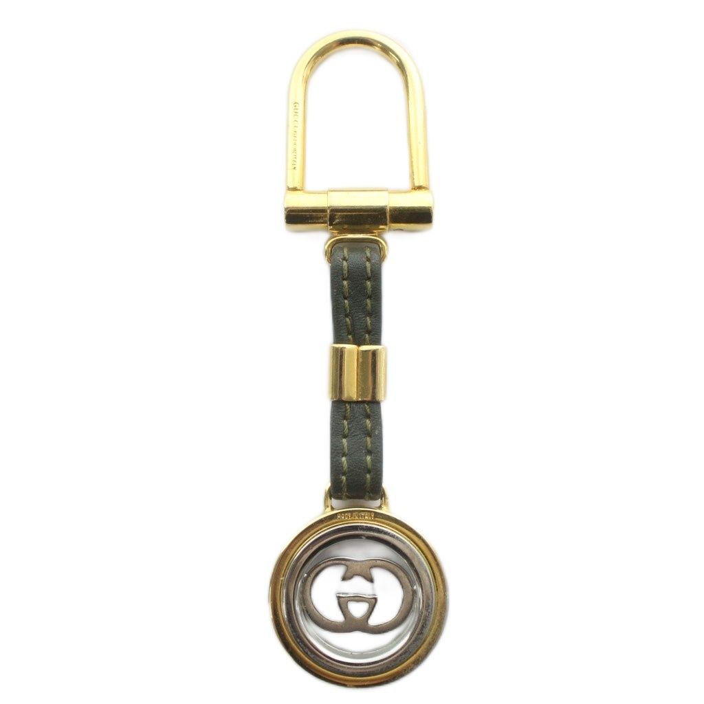 ✨未使用品✨GUCCI グッチ キーホルダー インターロッキングG ゴールドロゴ グッチ GUCCI オールドグッチ キーリング キーホルダー レザー