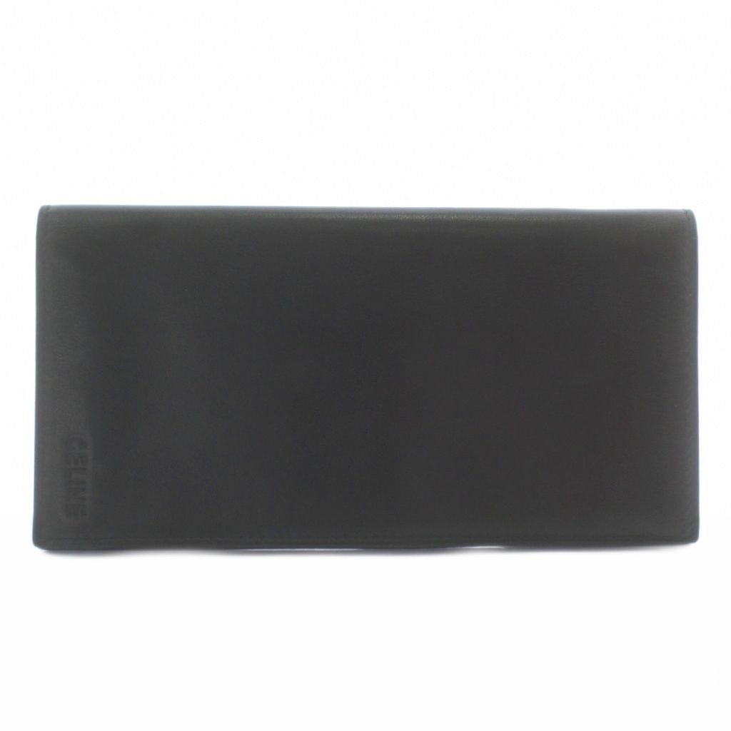 セリーヌ CELINE 長財布 お札入れ 二つ折り レザー ロゴ 型押し 黒