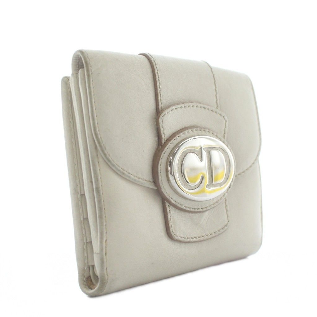 クリスチャンディオール Christian Dior 財布 二つ折り レザー Wホック