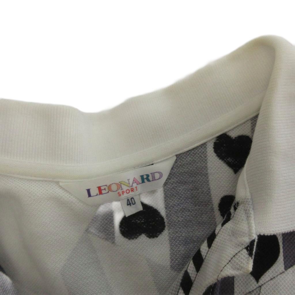 レオナールスポーツ LEONARD SPORT ポロシャツ 半袖 総柄 グレー系 40