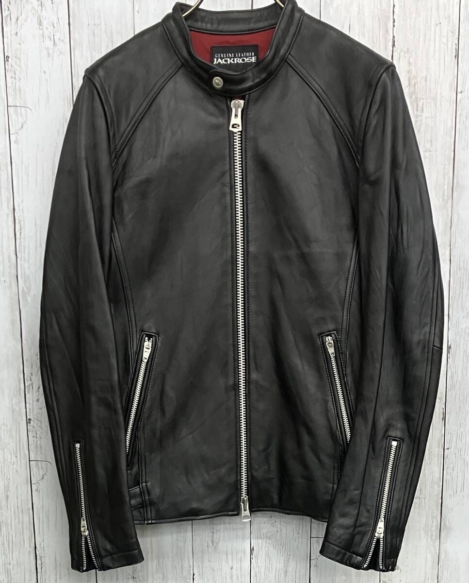 ジャックローズ ブラックレザーシングルライダースジャケット サイズ3