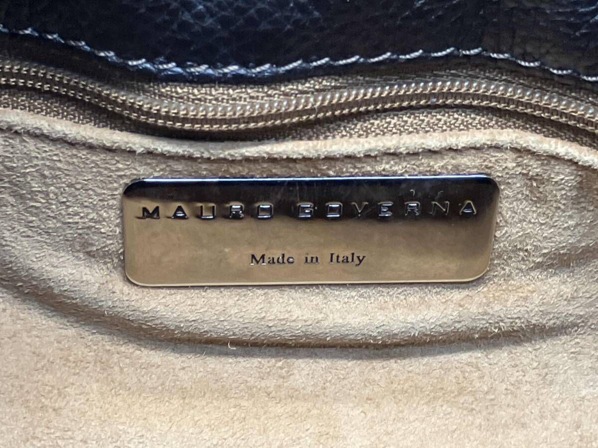 【mikeページ】他の方はご購入を控えてください。マウロゴヴェルナ マウロゴヴェルナ MAURO GOVERNA/ハンドバッグ/パイソン/ブラウン