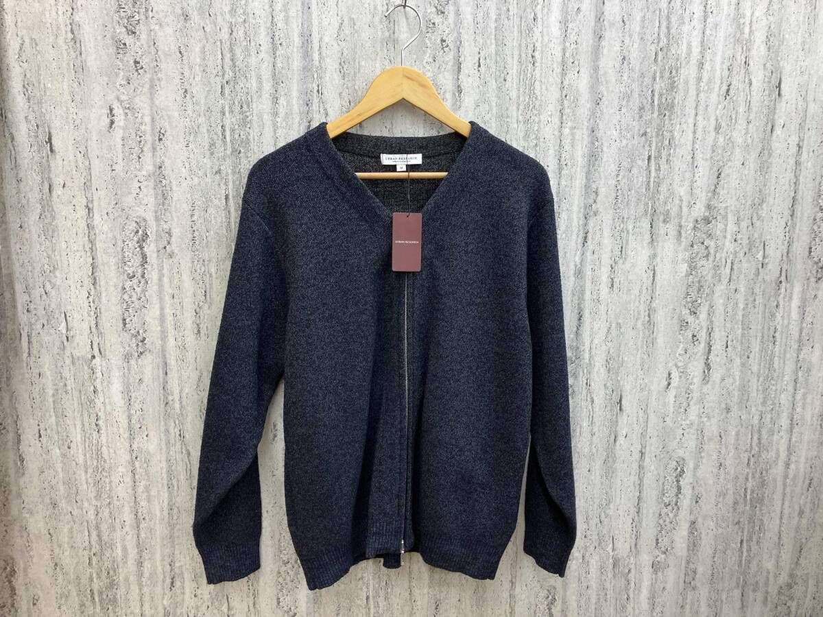 URBAN RESEARCH アーバンリサーチ メランジZIPカーディガン Mサイズ ネイビー 美品 UR44-12M002