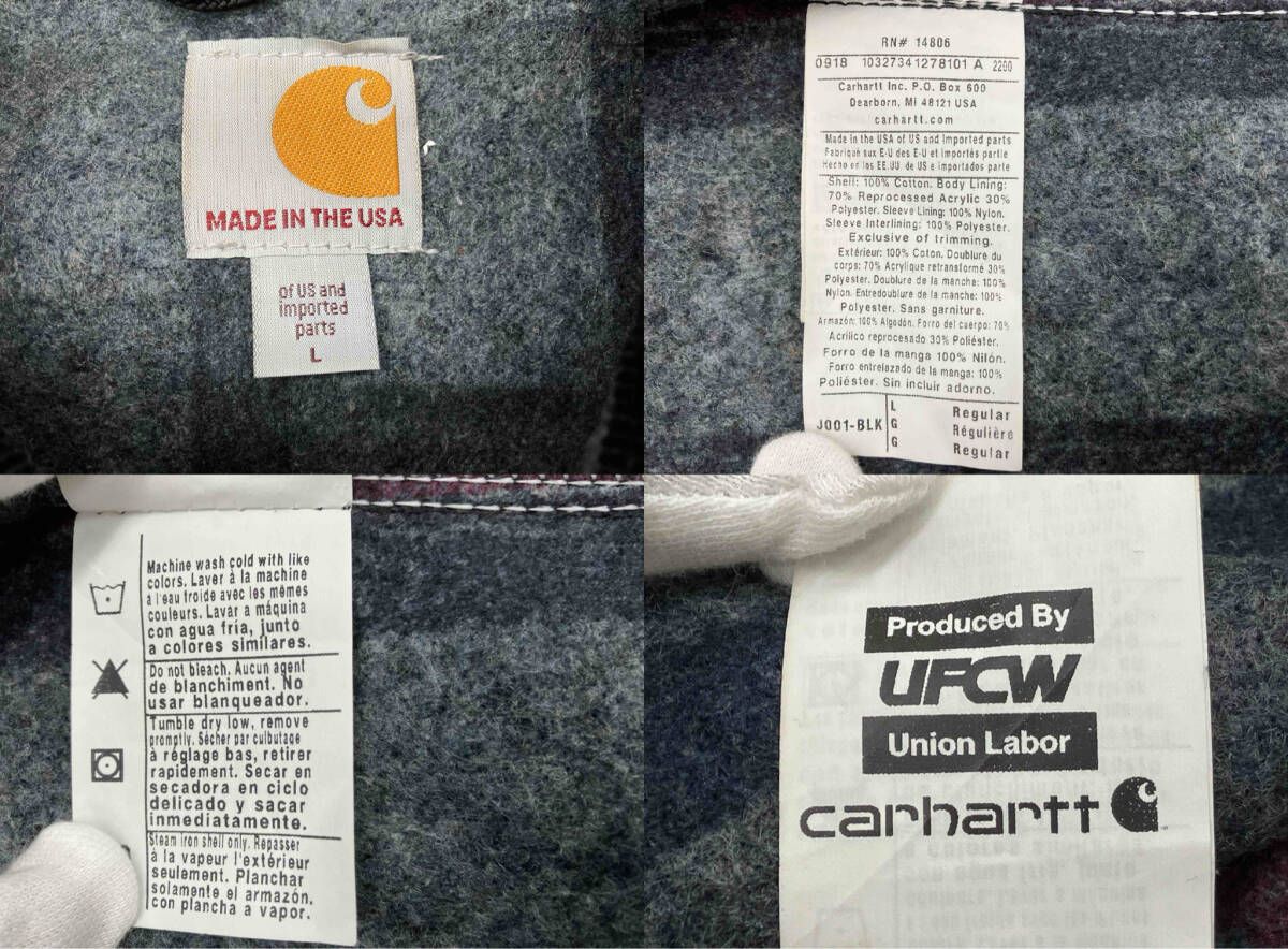 Carhartt J001-BLK デトロイトジャケット USA製 表記サイズL ブラック 