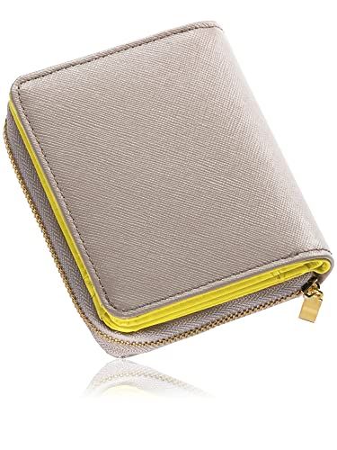 ムラ 強くて可愛いサフィアーノ 本革バイカラーミニ財布 レディース 2つ折り財布 ゴートレザー スキミング防止 コンパクト dd 5542 d 1