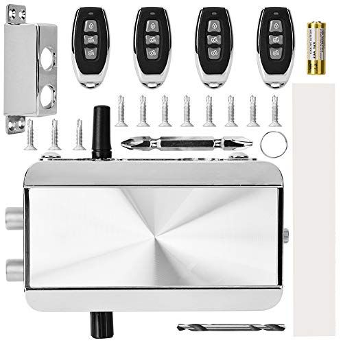 インテリジェントドアロック ホームアパートガレージ倉庫用の4つのリモートコントローラーを備えた電子盗難防止機械式セキュリティシステム