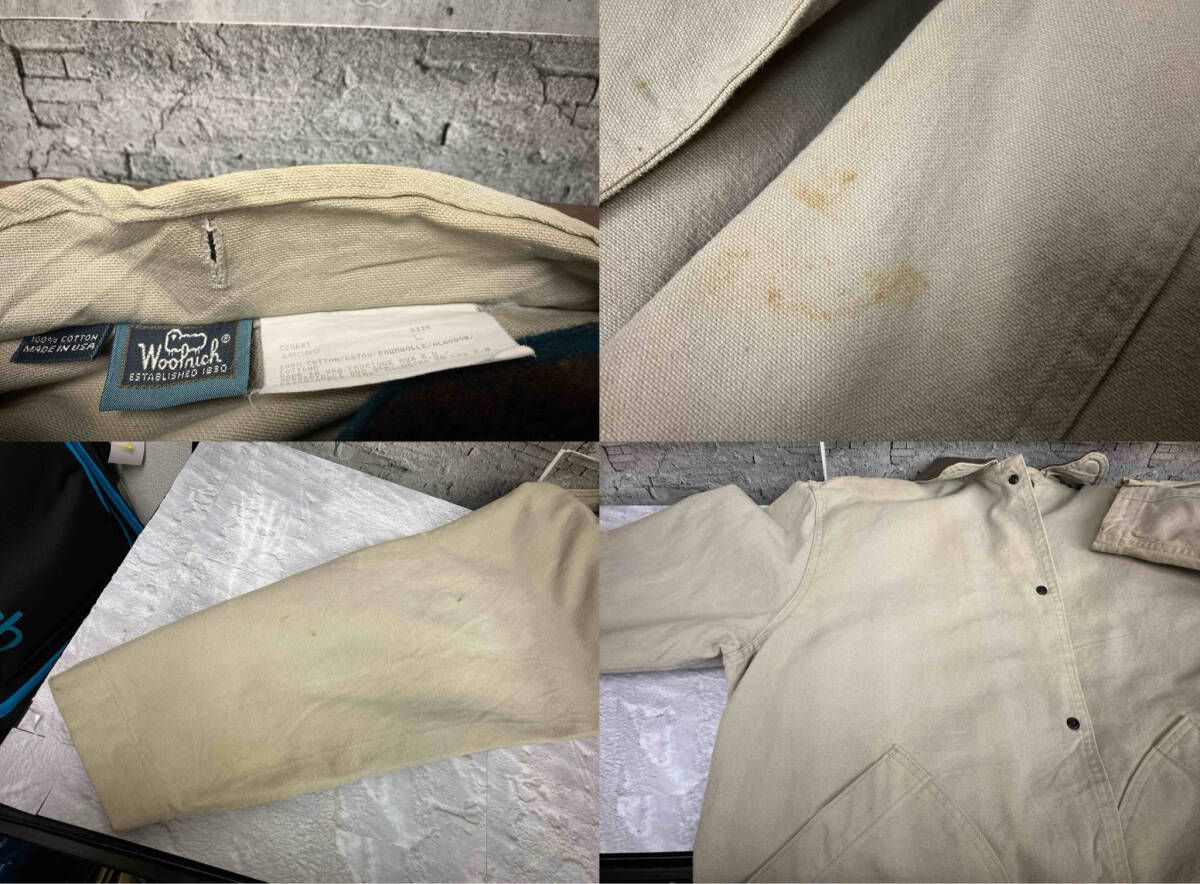 80s WOOLRICH ウールリッチ ダック ハンティングジャケット レザー 襟