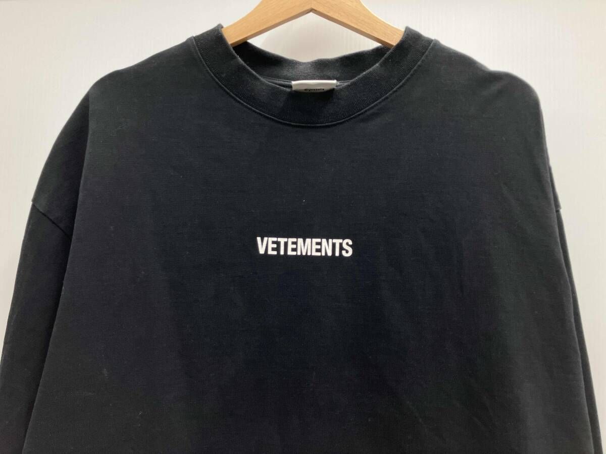 VETEMENTS ヴェトモン ロゴプリント ロングTシャツ ロンT ブラック M