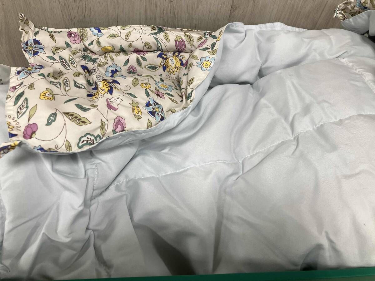 現状品 MINTON ミントン シルク 混肌掛けふとん ブルー150cm×200