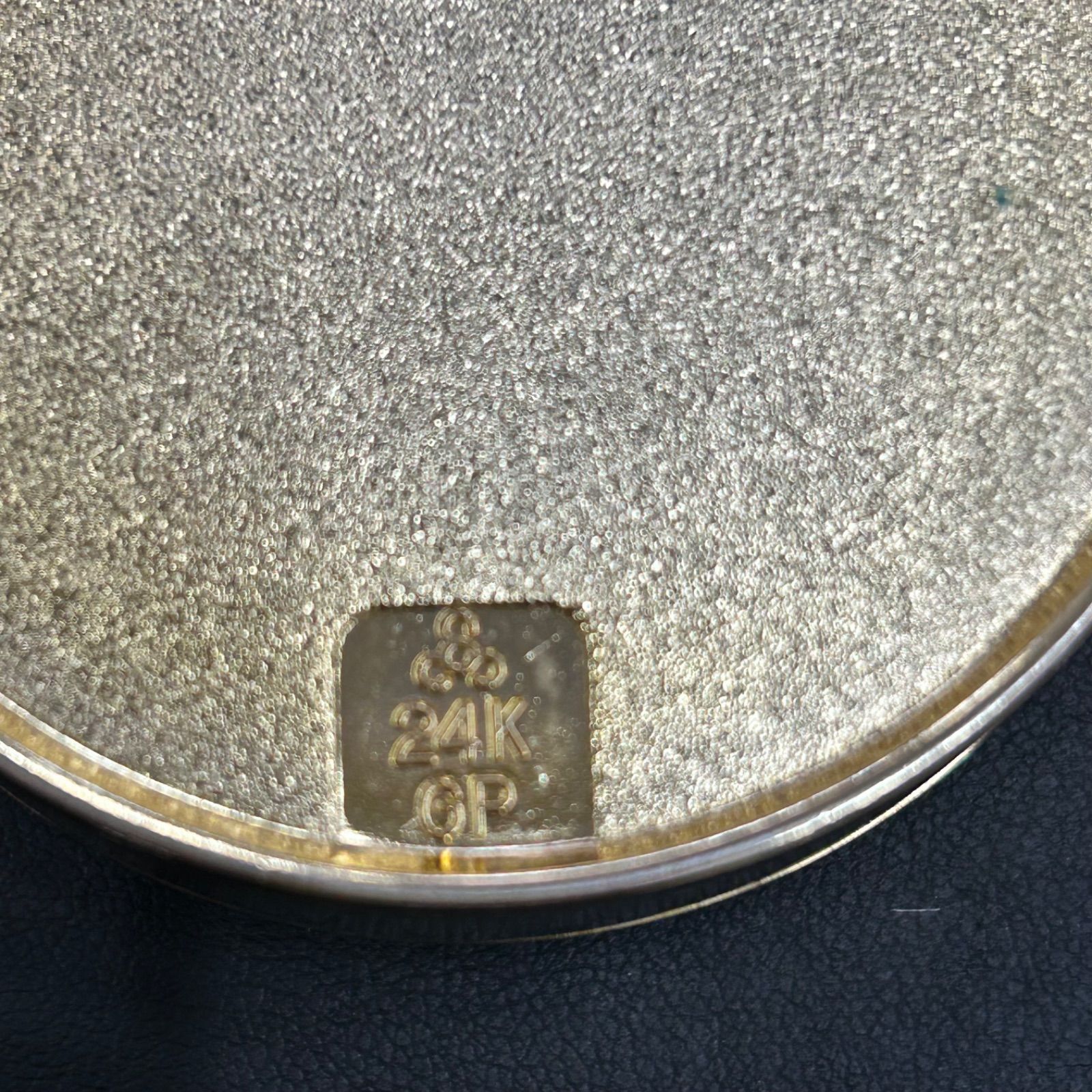 24KGP 金メッキ 皇居参拝記念 朱肉 菊の御紋 花紋 菊紋 ゴールド
