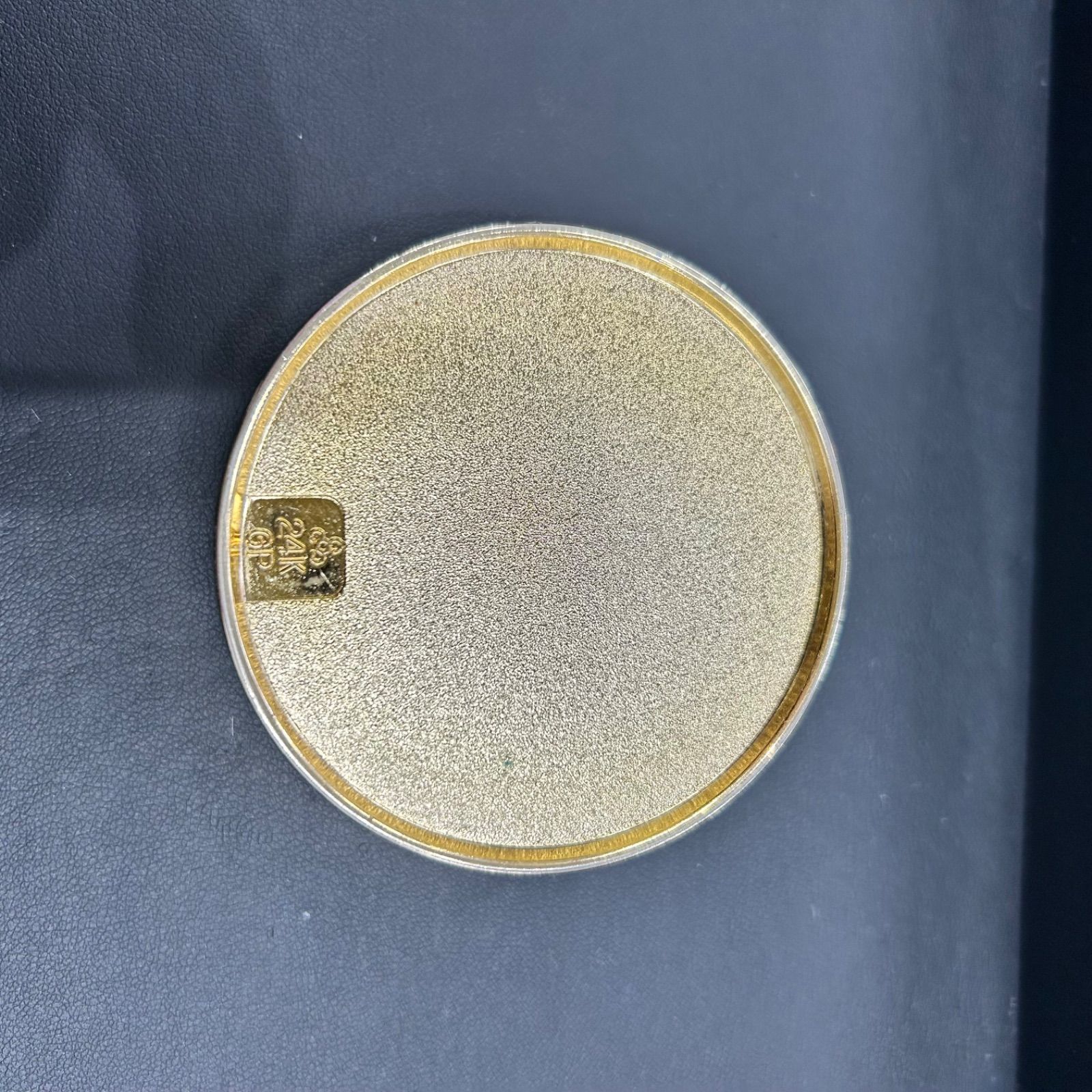 24KGP 金メッキ 皇居参拝記念 朱肉 菊の御紋 花紋 菊紋 ゴールド