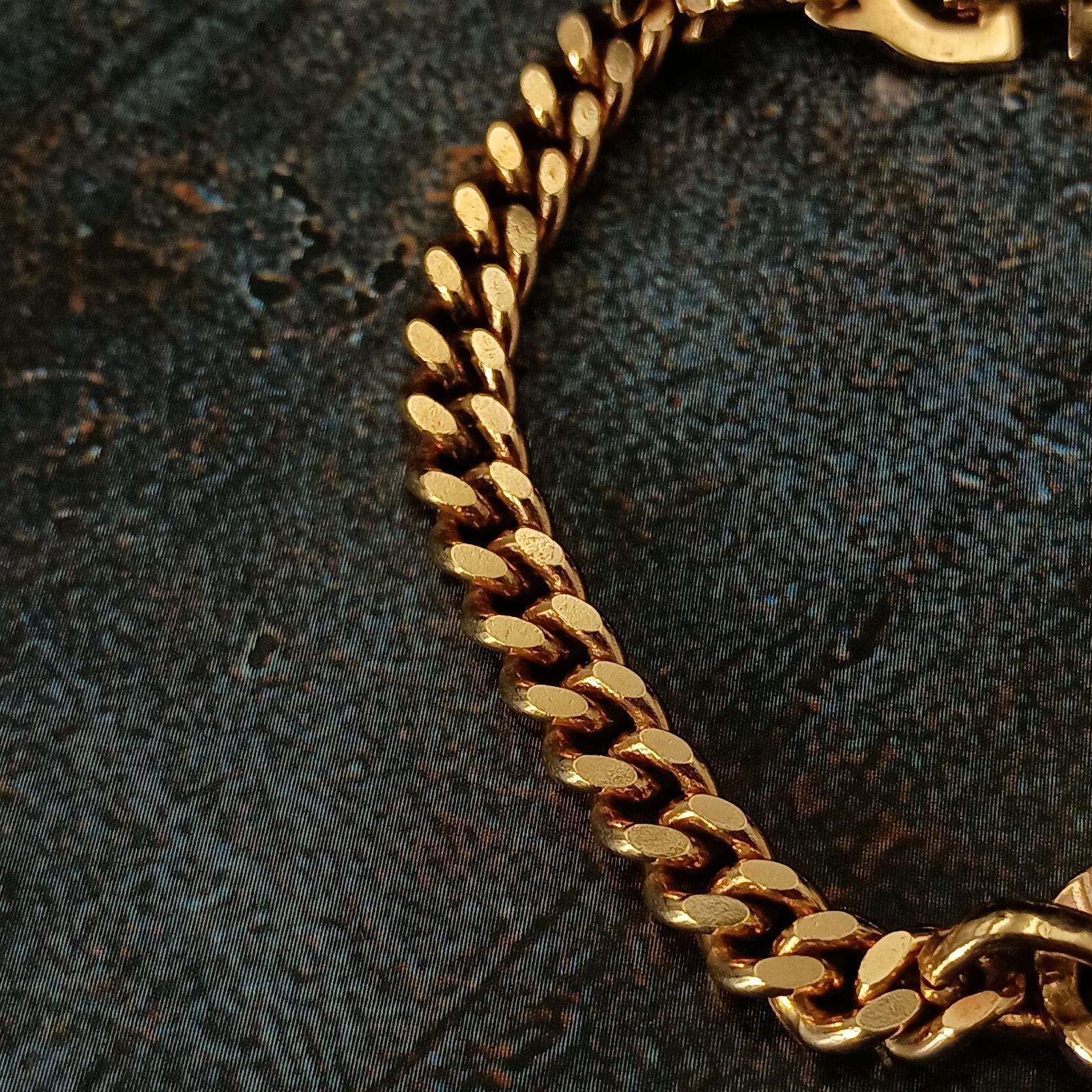 クリスチャン ディオール ブレスレット ヴィンテージ ゴールド　ストーン　喜平 Christian Dior ディオール 喜平チェーン ゴールド ブレスレット