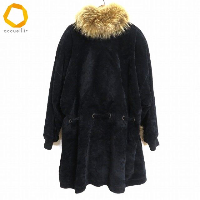 w イタリヤ 伊太利屋 GKITALIYA フーディー コート 黒 オーストリッチ