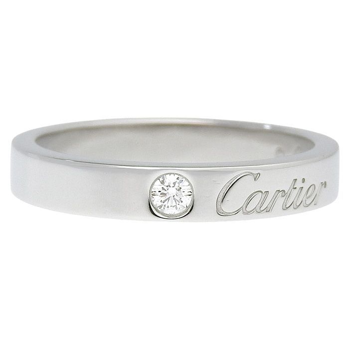 【極美品】CARTIER Cドゥカルティエ 1Pダイヤ プラチナリング 8号 CARTIER カルティエ C ドゥ カルティエ 1P ダイヤ ウェディング リング