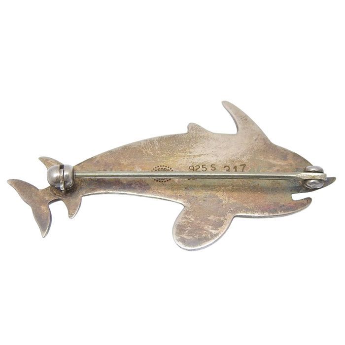 ジョージジェンセン イルカ ハート シェル リーフ ブローチ 312 925