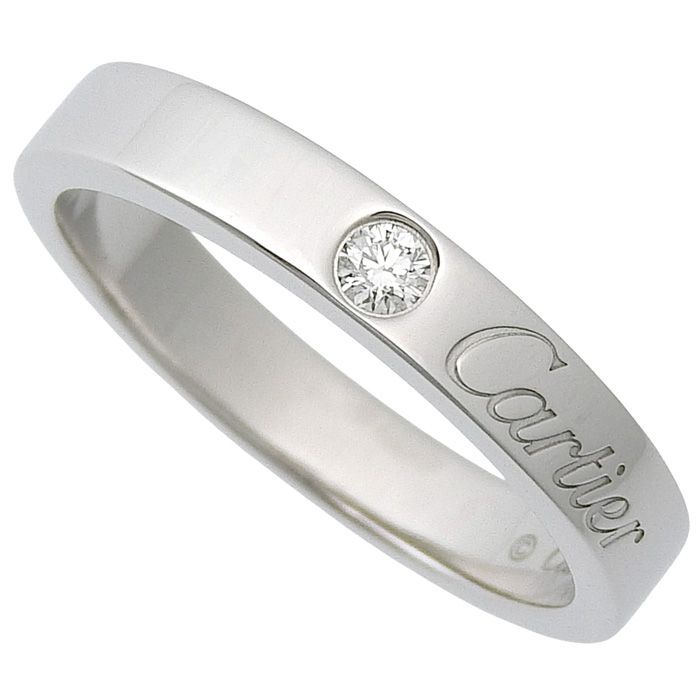 【極美品】CARTIER Cドゥカルティエ 1Pダイヤ プラチナリング 8号 CARTIER カルティエ C ドゥ カルティエ 1P ダイヤ ウェディング リング