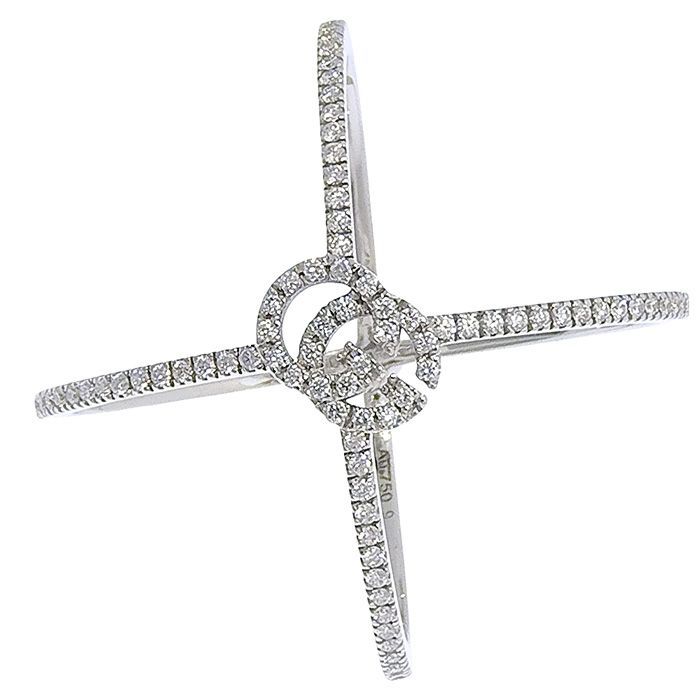 GUCCI グッチ GGランニング ダイヤ リング K18WG 750 ホワイトゴールド