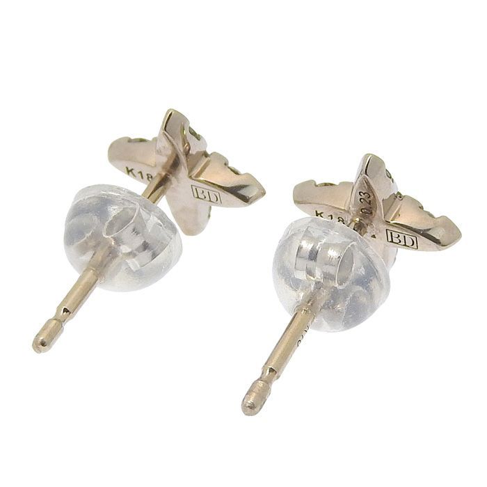 KASHIKEY カシケイ ネイキッド ブラウン ダイヤ ピアス K18BG K18WG