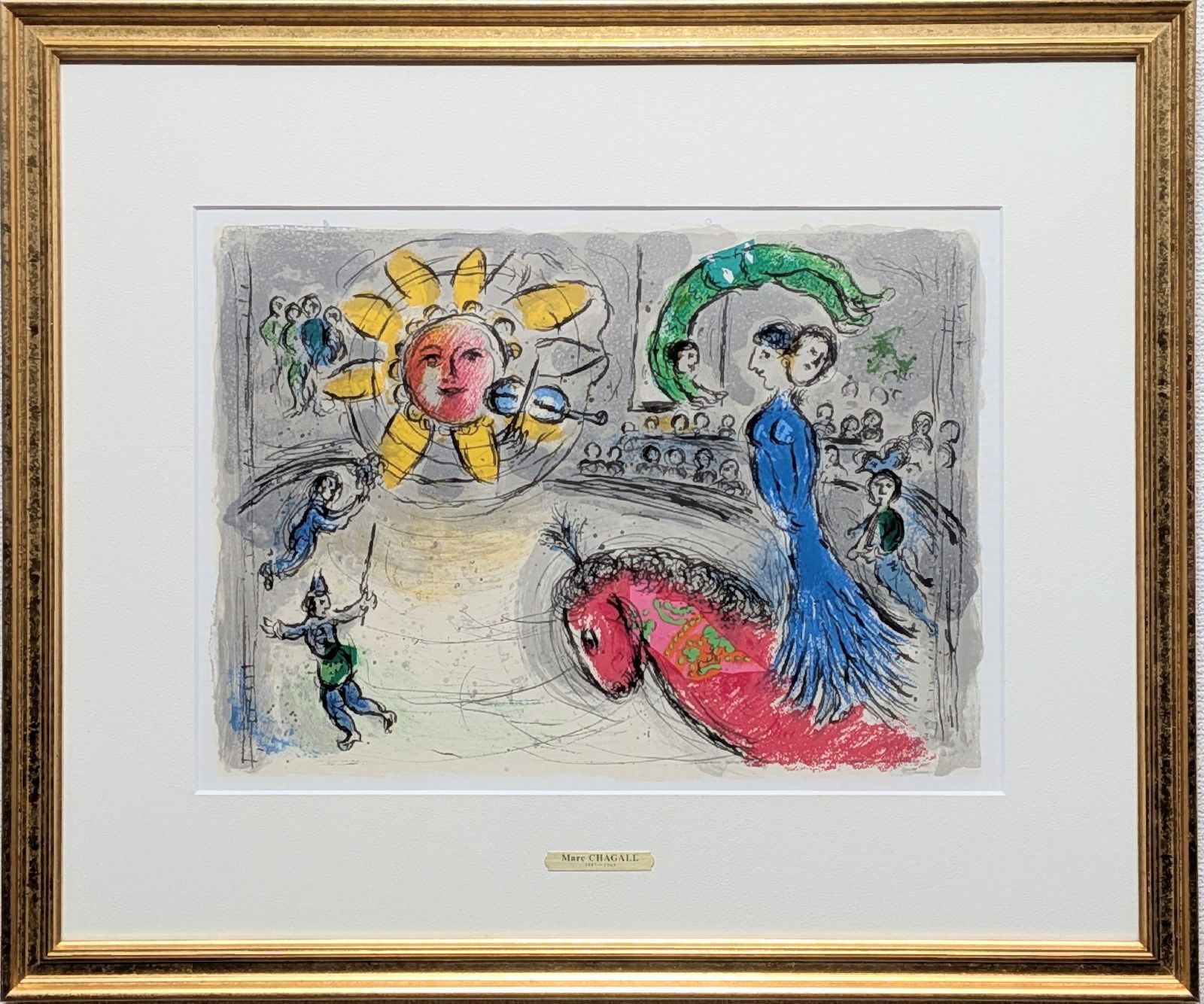 マルク・シャガール「赤い馬と太陽（D.L.M.詩235号）」リトグラフ 1979