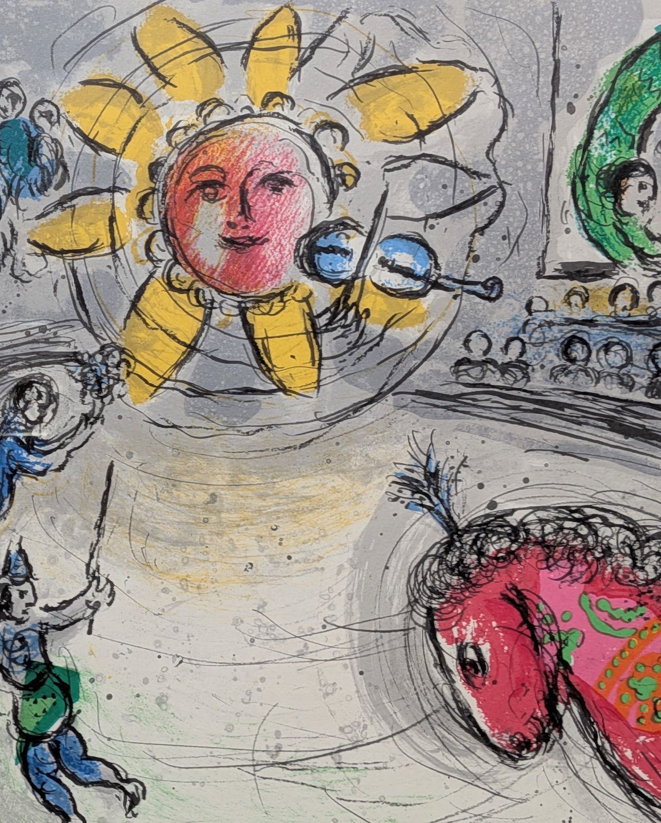 マルク・シャガール「赤い馬と太陽（D.L.M.詩235号）」リトグラフ 1979