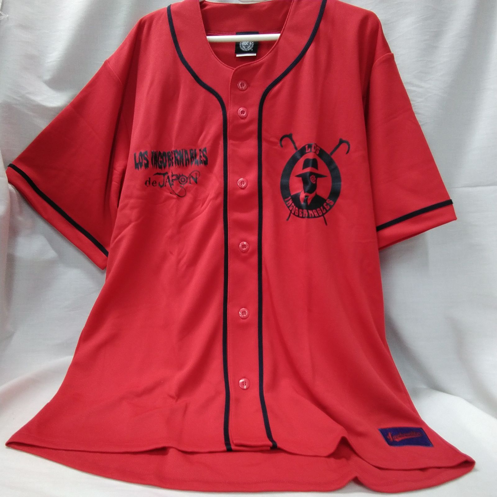 内藤哲也ベースボールシャツ レッド＆ネイビー Lサイズ 【未使用品 