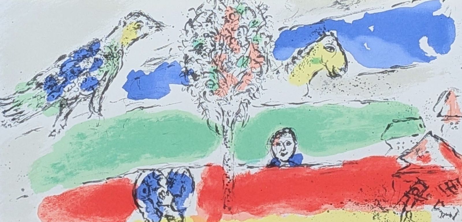 シャガールのリトグラフ　緑の河 マルク・シャガール「緑の河」リトグラフ 1974年制作 真作 - メルカリ