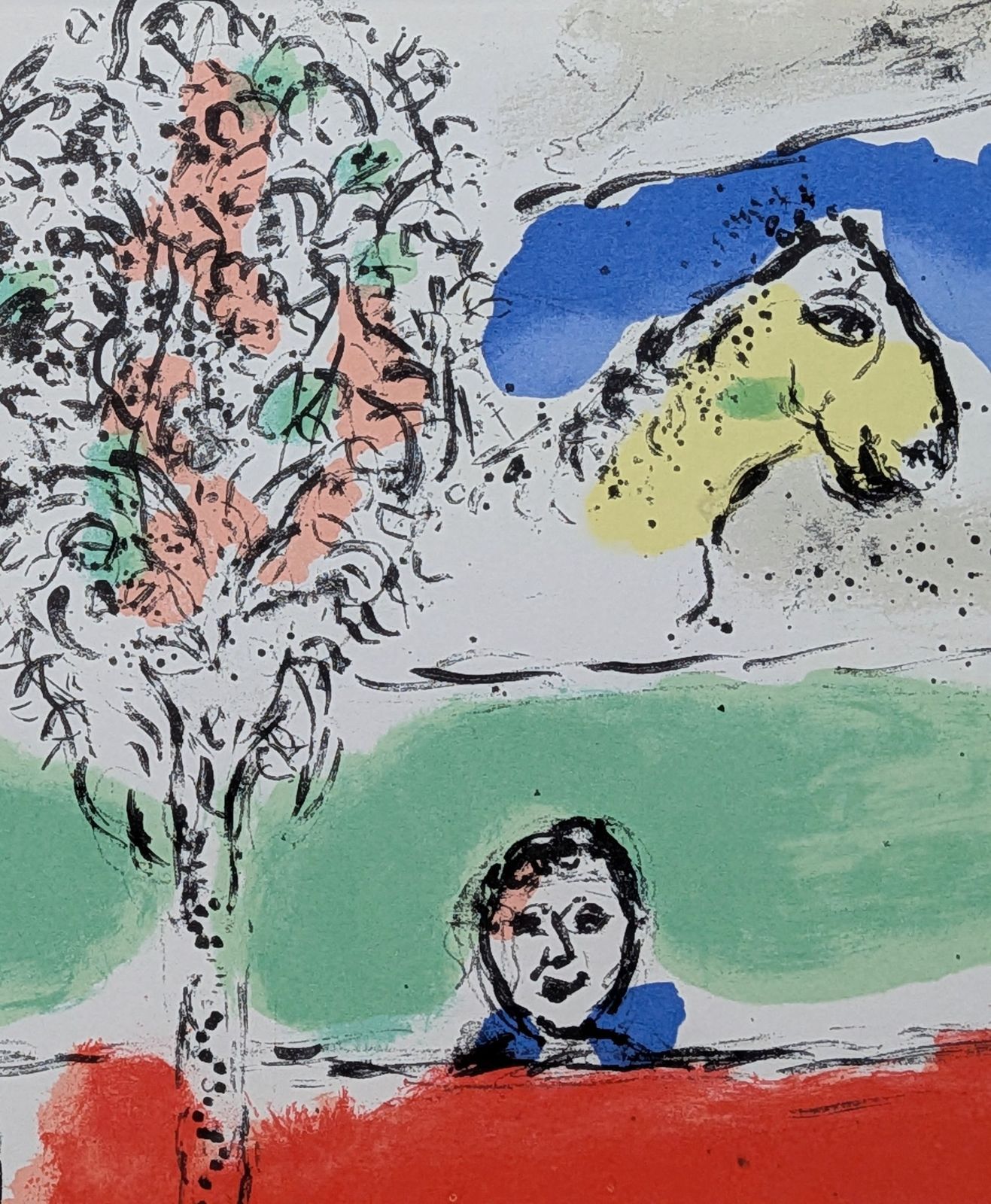 シャガールのリトグラフ　緑の河 マルク・シャガール「緑の河」リトグラフ 1974年制作 真作 - メルカリ