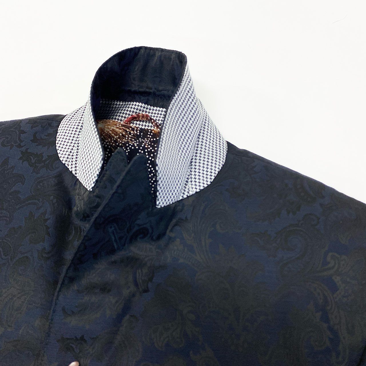 86a15 ETRO エトロ 裏地総柄 金ボタン ジャガード ペイズリー柄