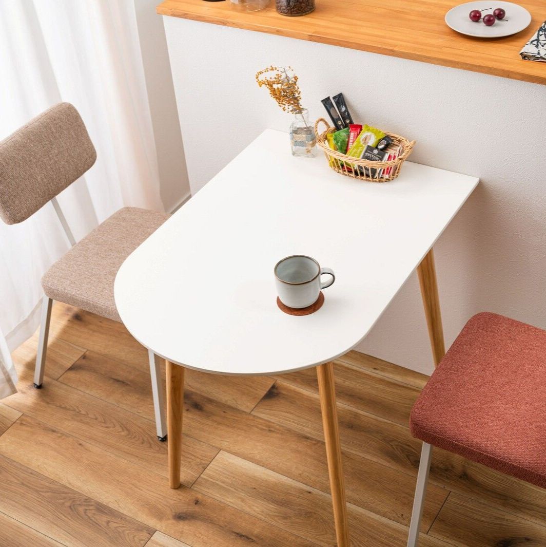 ♪2人掛 壁付け可能 半円 ダイニングテーブル ［幅85cm］ ダイニング