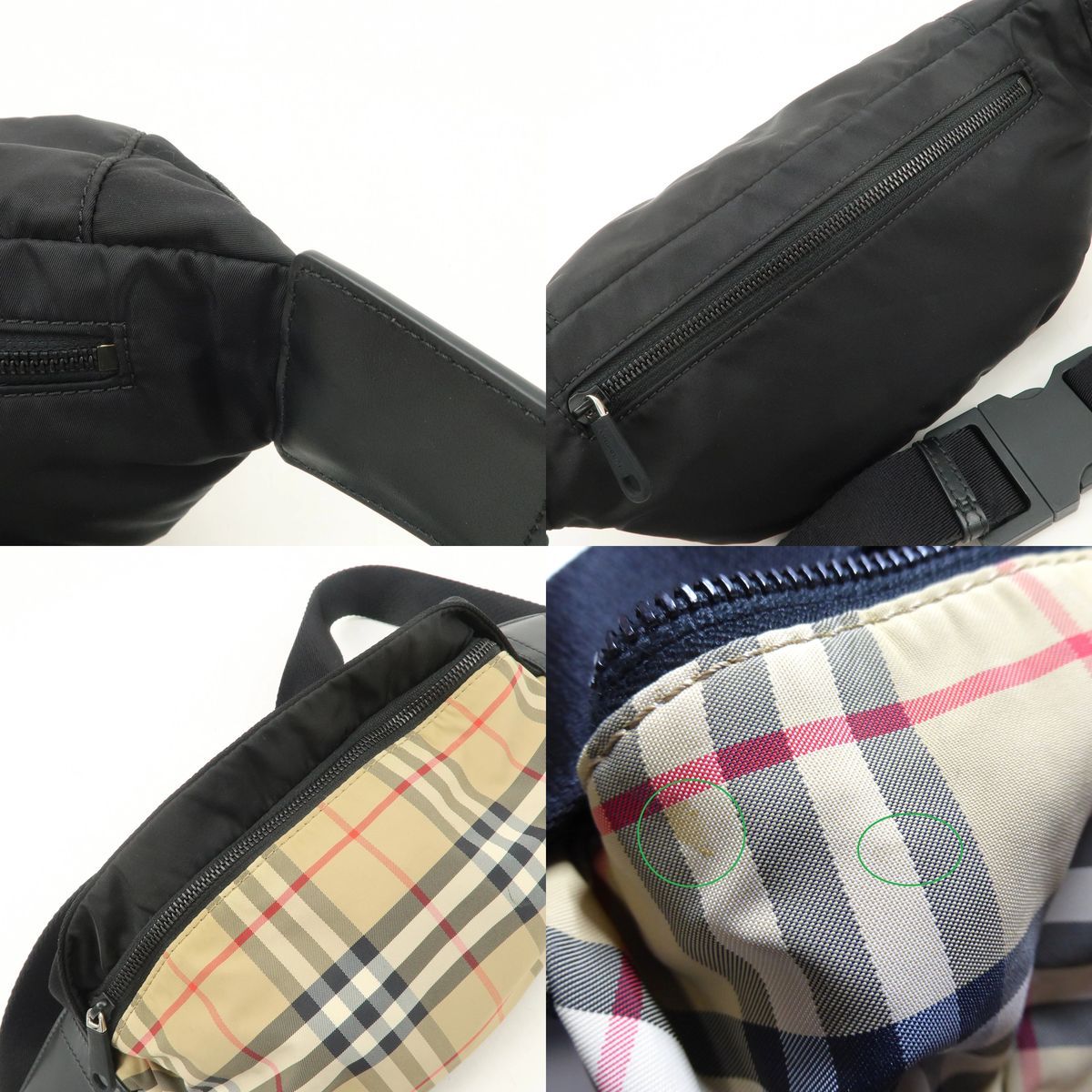 美品 バーバリー ノバチェック ボディバッグ クロスボディ ウエストバッグ 美品】BURBERRY バーバリー ノバ チェック ナイロン ウエストバッグ