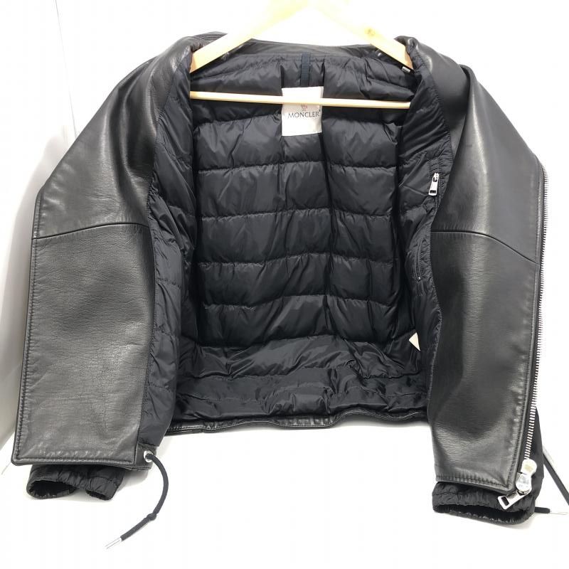 モンクレール　ライダースジャケット　サイズ2  MASSART 中古】MONCLER MASSART JACKET レザー×ナイロン ライダースジャケット