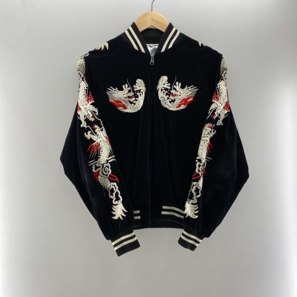 中古】横須賀プリンス商会 別珍スカジャン ブラック 龍 size M[24