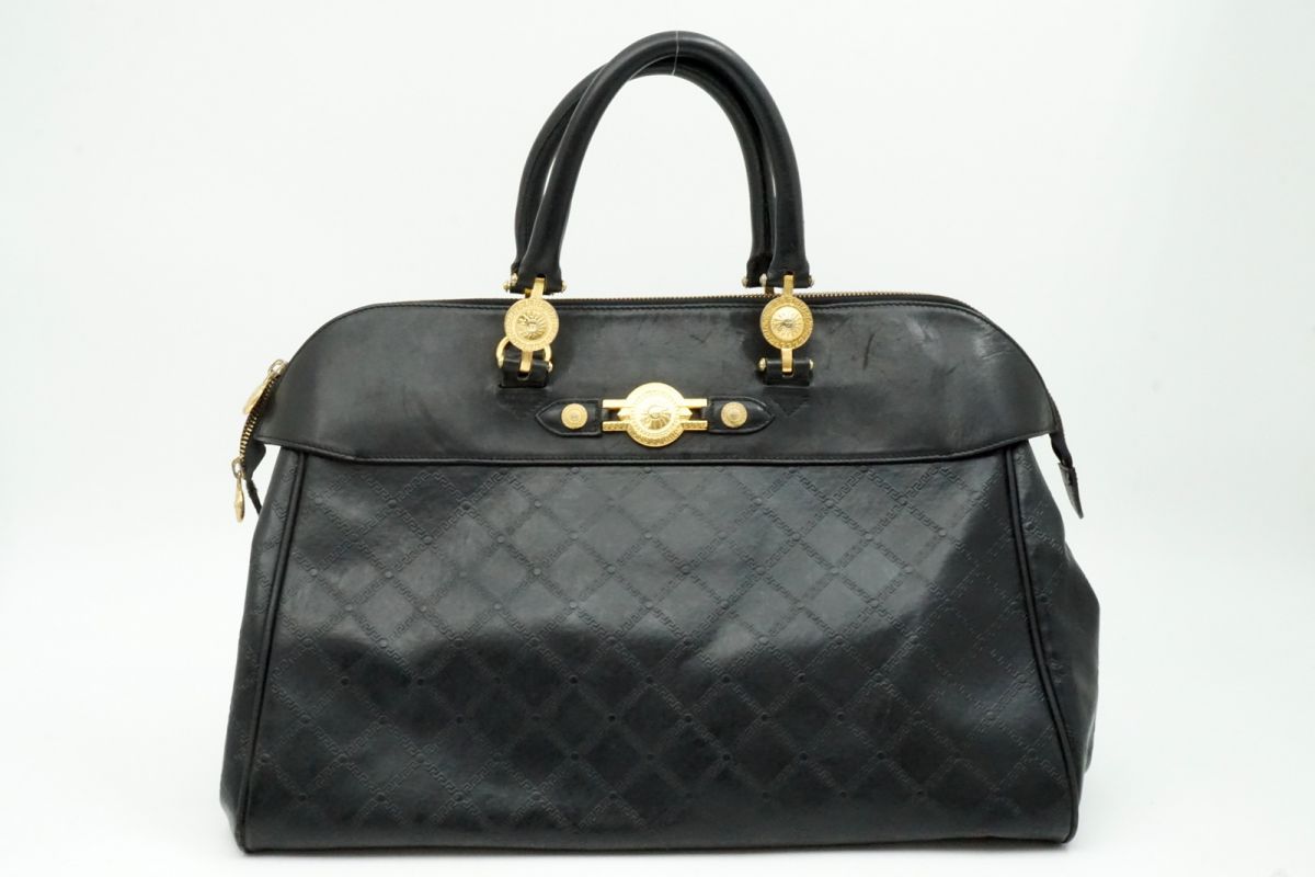 084 美品 GIANNI VERSACE ヴェルサーチェ サンバースト VERSACE（ヴェルサーチェ） ハンドバッグ サンバースト レザー - 2WAY