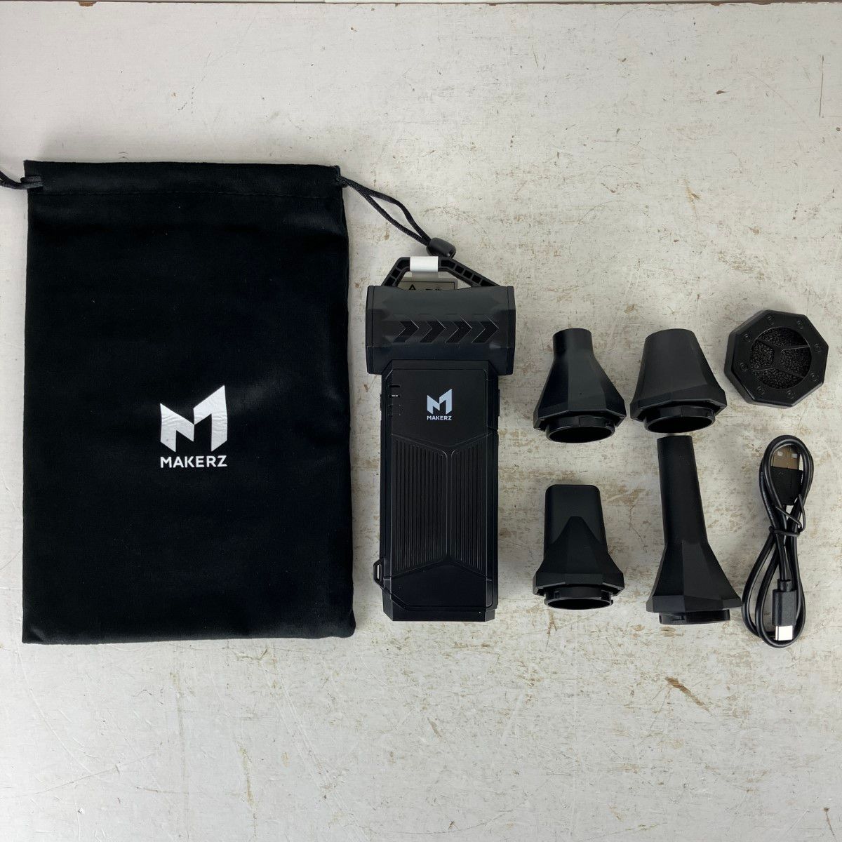 ЗЗMAKERZ 7 4 v ハンディエアブローガン ダストフィルタ USBケーブル AG MK 01 ブラック