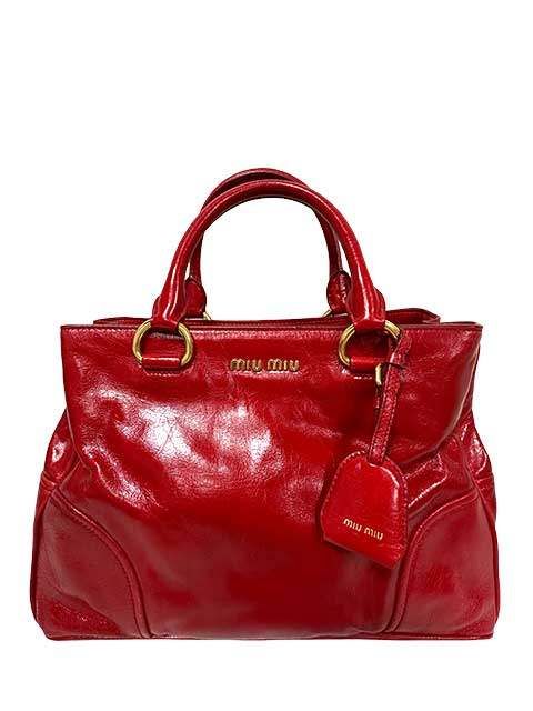 中古】 miumiu ミュウミュウ バッグ 2WAY ショルダー RN1128 ROSSO