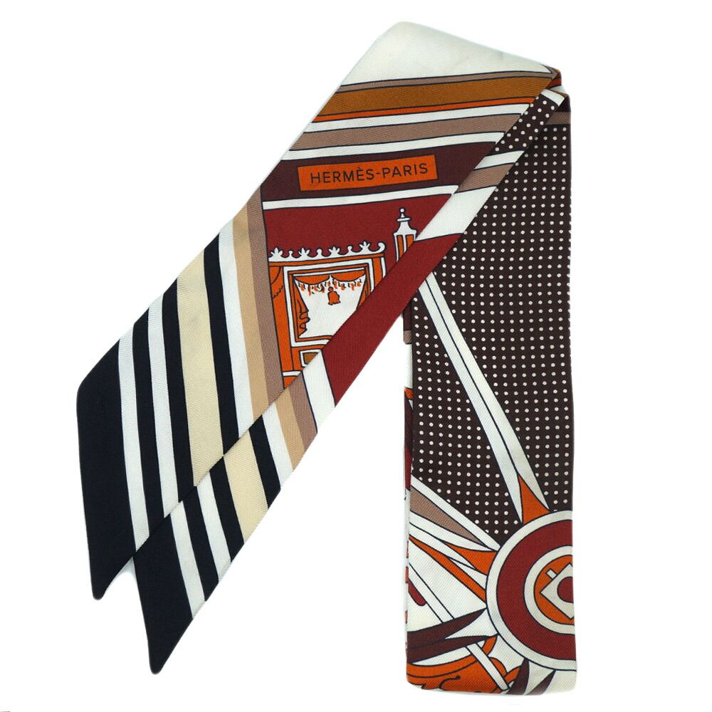 エルメス HERMES スカーフ カレ70 ジョージワシントンの馬車　未使用 栄】エルメス ツイリー ジョージワシントンの馬車 デタイユ シルク100