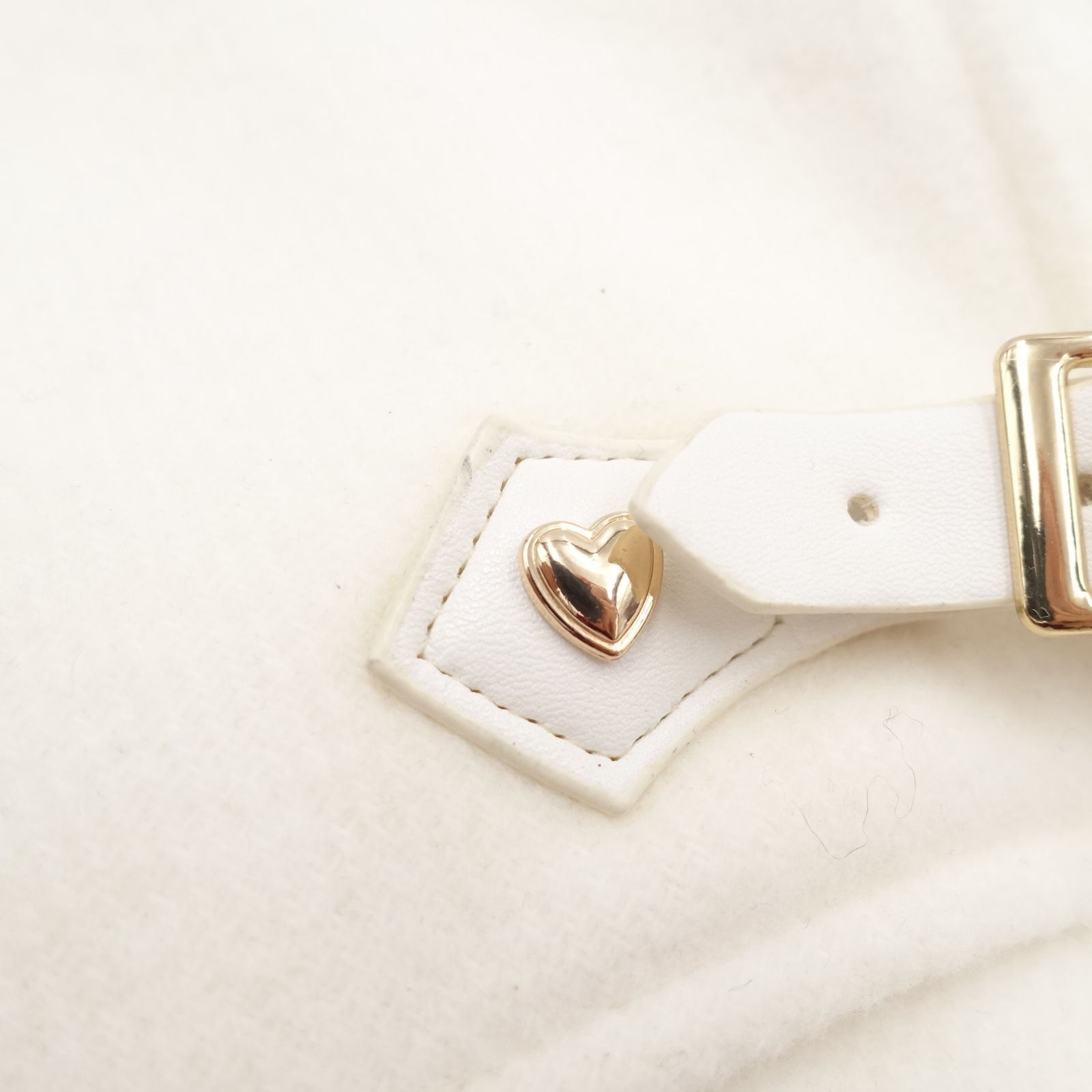 LIZ LISA リボンベルトフードコート Fサイズ ホワイト 白 ハート